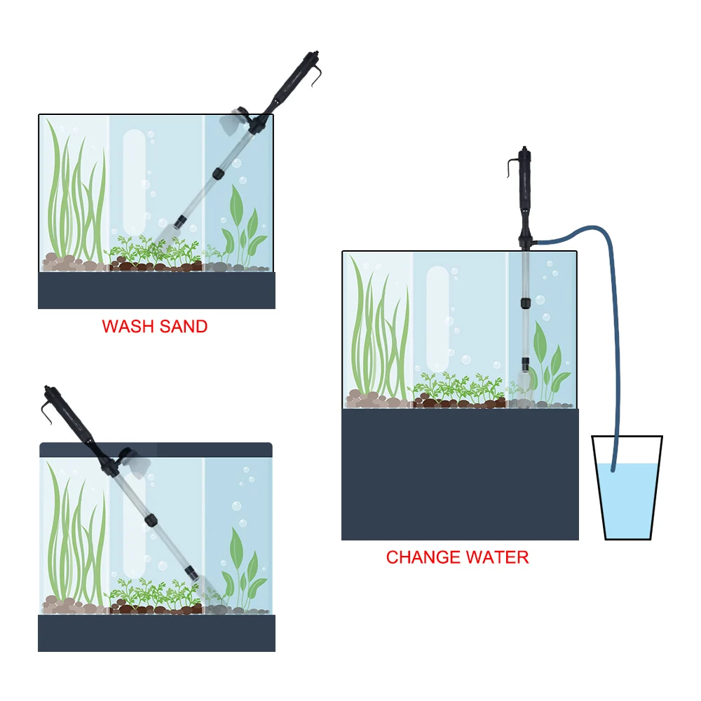 Electric Changing Water Waste Remover Vacuum Gravel Cleaner Tool Water Change Pump Aquarium Fish Tank Pipe Filters Tools