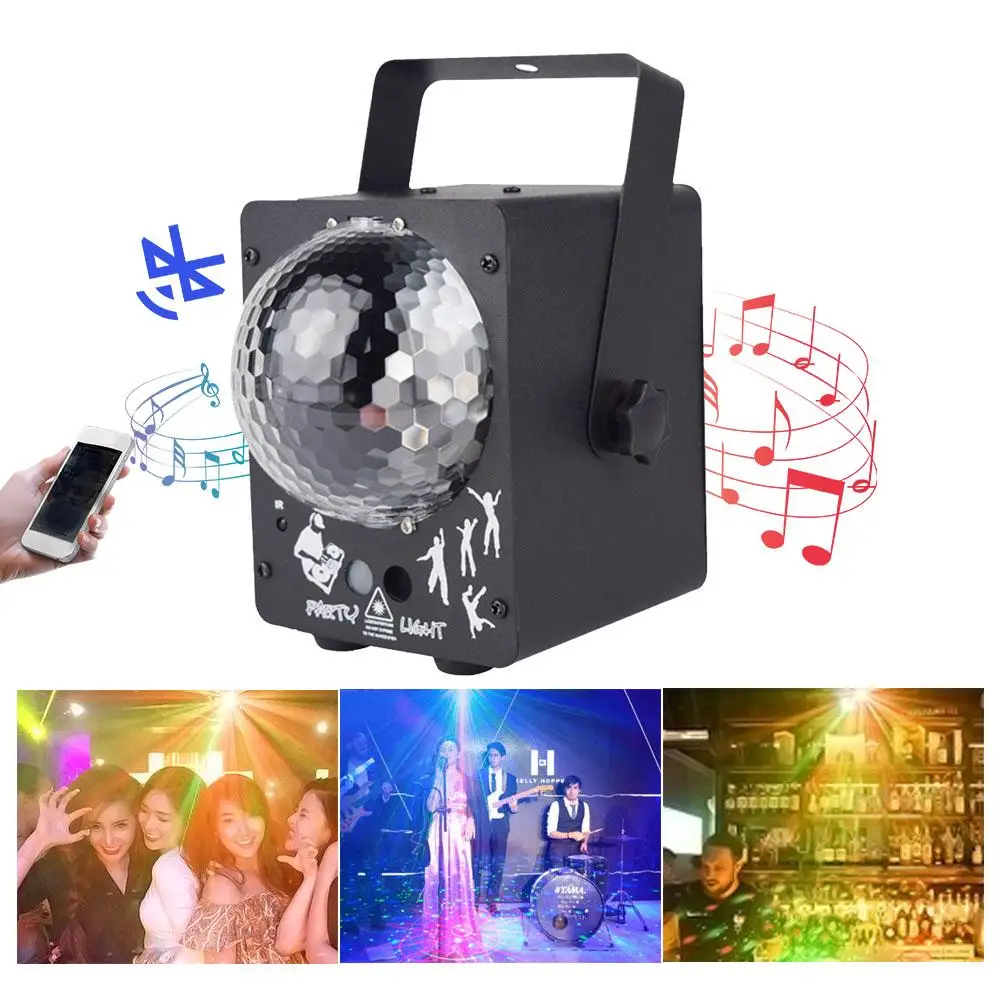 

Mini Portable Remote Control RGB LED Disco Crystal Ball Mix DJ Party Show 60 Patterns RG Laser Projector Stage Lighting effect