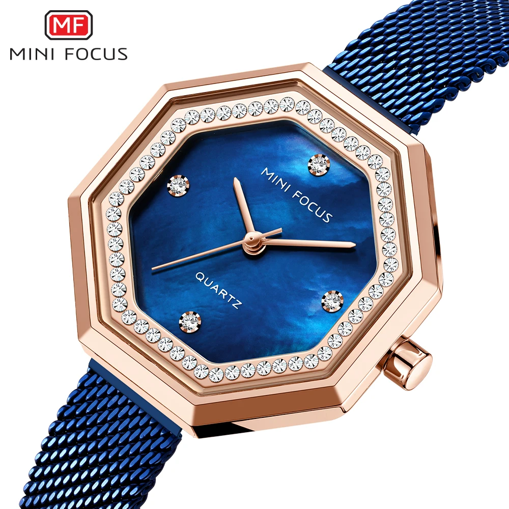 MINIFOCUS Elegant Woman Watch Luxury Brand Female Wristwatch Japan Movt 30M Waterproof Gold Expensive Analog Geneva Quartz Watch