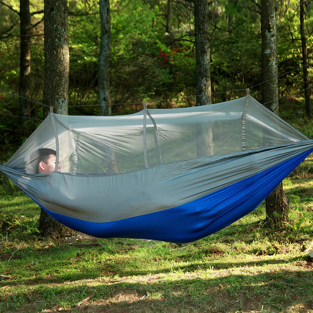 Portable Parachute Camping Hammock with Mosquito Net for Backyard Backpacking