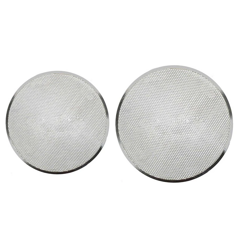  2Pcs Professional Round Pizza Oven Baking Tray Barbecue Grate Nonstick Mesh Net(9 Inch&8 Inch)