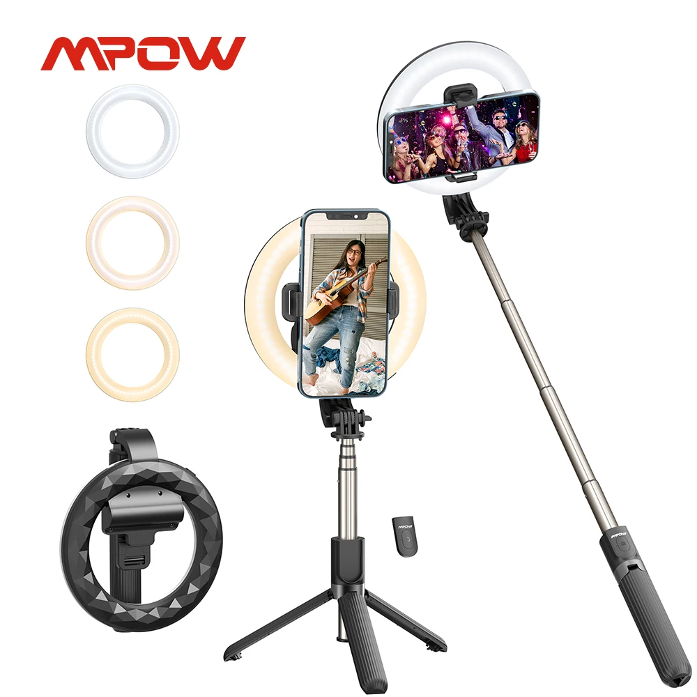 Mpow PA213 Selfie Stick Ring Light with Tripod Stand and Phone Holder