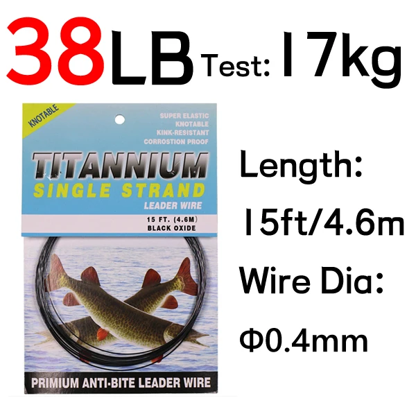 6LB-124LB 15ft/4.6m Kink-Resistant Toughness Nickel Titanium