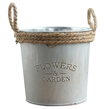 

1pc Durable Metal Lightweight Mini Flower Pot Barrel Plant Succulent Plant Flower Pot Nursery Production