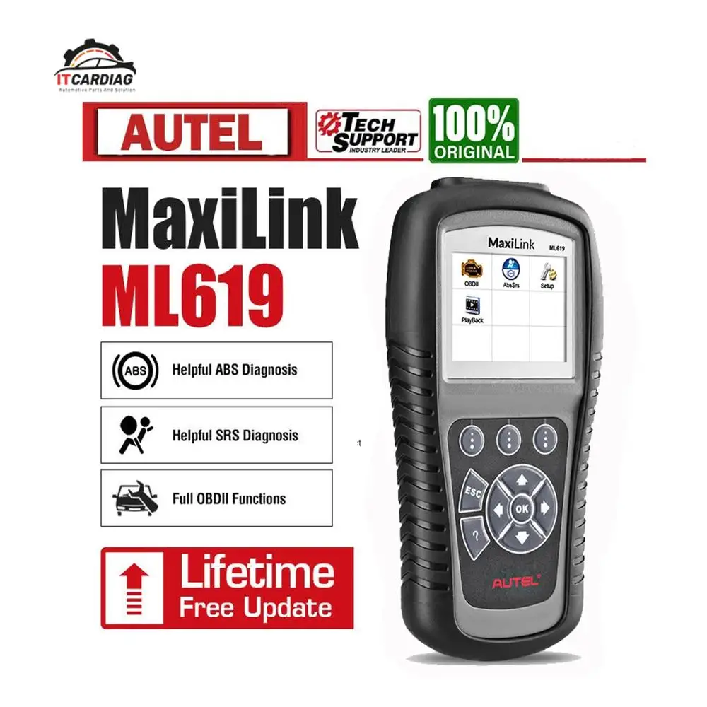 Autel MaxiLink ML619 OBDII OBD 2 Автомобильный диагностический считыватель кодов ABS SRS подушка