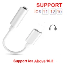 IOS 12,3 11 аудио адаптер для lightning до 3,5 мм наушников Aux 3,5 Jack кабель для iPhone X XS Max XR 8 7 Plus Adaptador