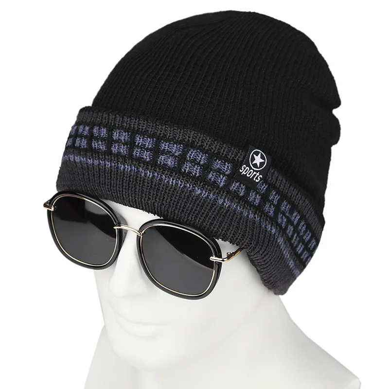 HC003-150-Dark Gray Зимний акриловый плюс бархатные холодные защитные вязанные шапочки Skullies& Beanies ветрозащитная Верхняя спортивная женская зимняя шапка - Цвет: HC003-150-Dark Gray