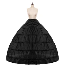Ball Gown Petticoat Cheap White Black Crinoline Underskirt Wedding Dress Slip 6 Hoop Crinoline For Quinceanera Dress