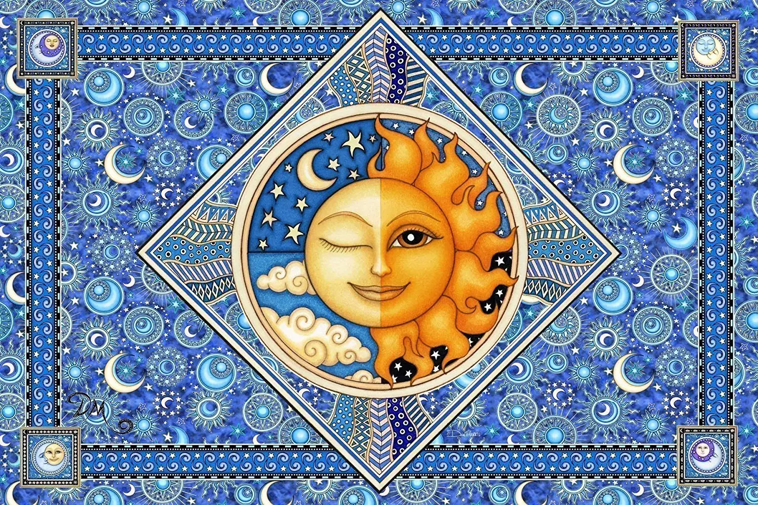 

Sun Moon Hippie Tapestry by Dan Morris