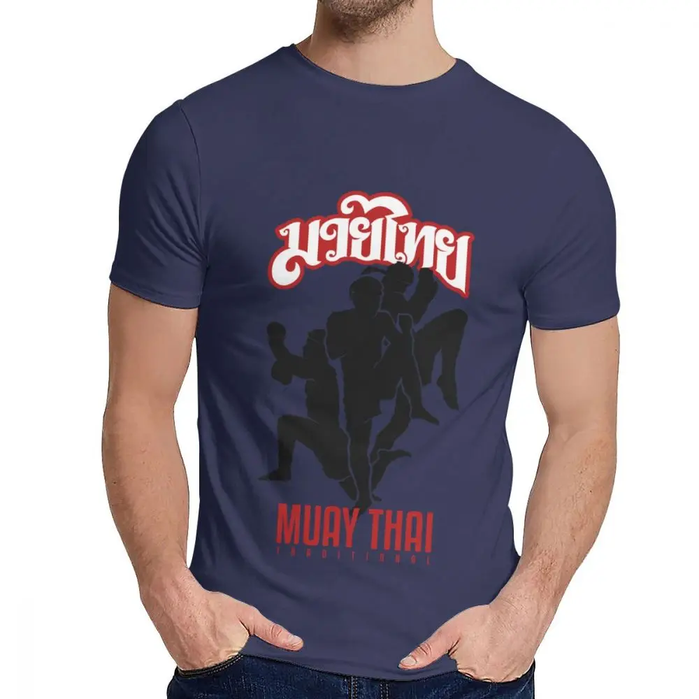 Muay Thai Shadow Боевая футболка Повседневная с круглым вырезом отличное качество для мужчин хлопок S-6XL плюс размер футболка - Цвет: Тёмно-синий