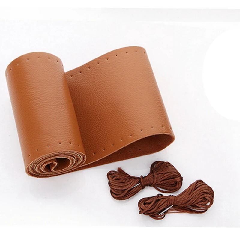 Ручное шитье чехол рулевого колеса автомобиля DIY с иглами 38/40/36 см из натуральной