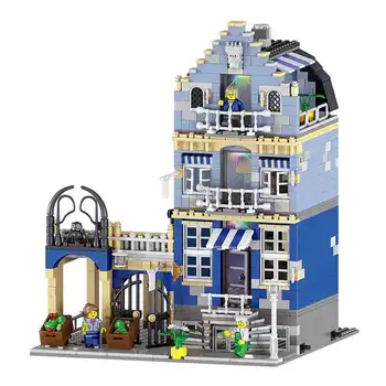 

IN STOCK KING 84007 European Market MOC City Street View Lepinblock 15007 Building Blocks Toys for Kids Christmas Gifts