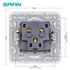 SRAN eu power socket with waterproof cover,16A Crystal tempered glass panel iron plate Iron claw wall socket eu F601-GR03 ► Photo 3/6