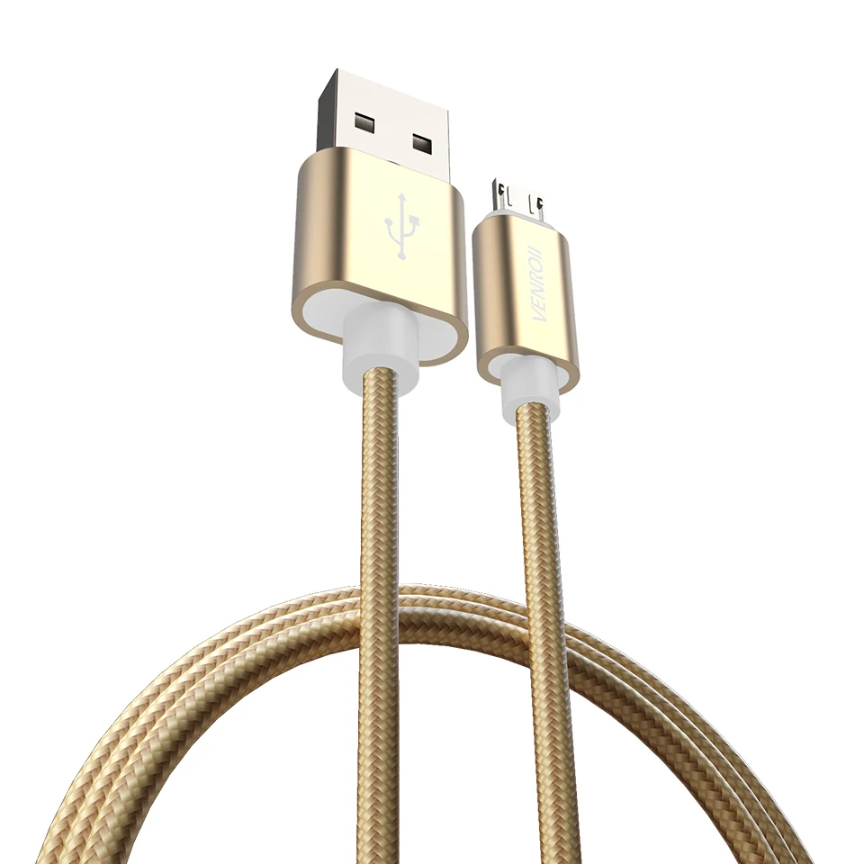 Gold Быстрая зарядка USB кабели микро-USB кабель Android мобильного телефона синхронизации данных Зарядное устройство кабель для Samsung A7 S7 для Xiaomi 1 м/2 м/3 м шнур - Цвет: Gold