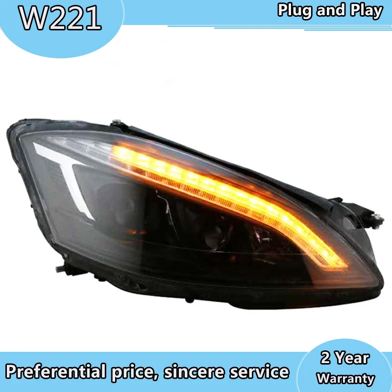 Фара для W221 фары 2006-2009 S300 S400 светодиодный фонарь для авто DRL Hid Bi Xenon автомобильные аксессуары