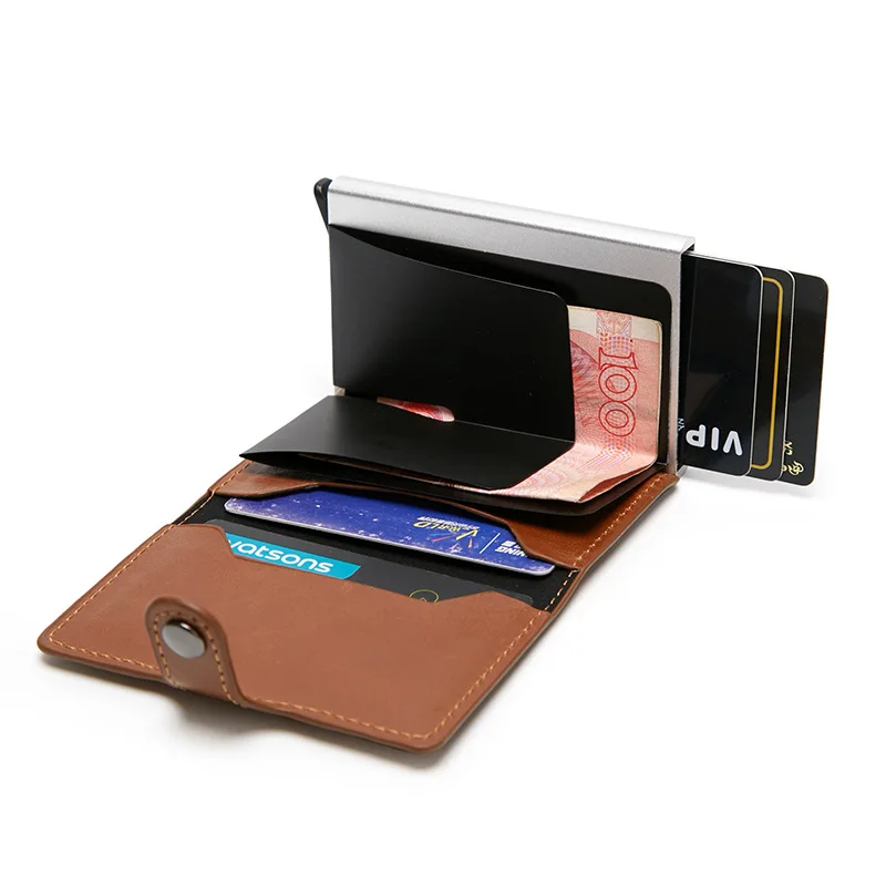 Популярный ПУ алюминиевый сплав бумажник RFID Щит Защитная сумка для карт