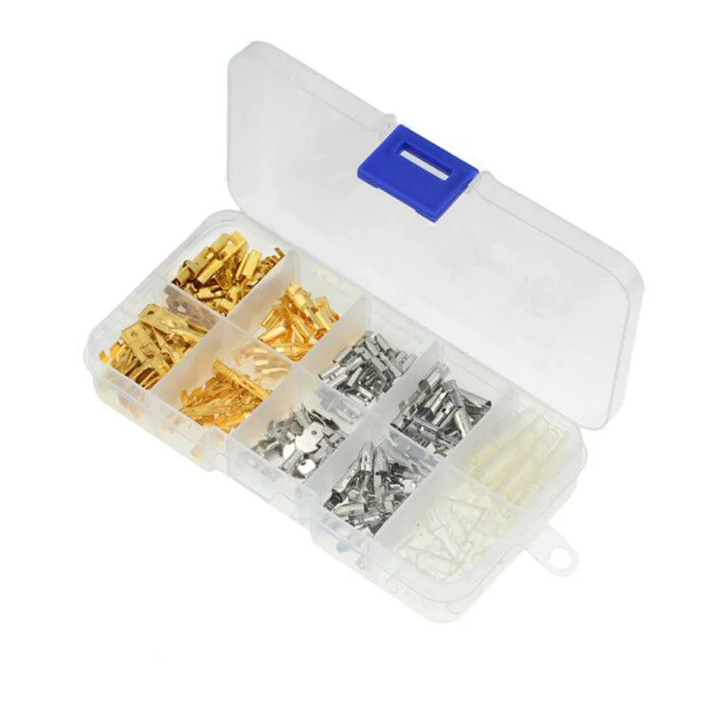

150pcs 6.3MM 2.8MM 4.8MM 4.0MM Insulated Wire Terminal Crimp Spade Electrical Connectors with Case suit