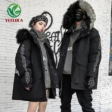 Зимняя двухцветная куртка в стиле хип-хоп с меховым воротником, парка, толстая женская уличная мода, индивидуальное 3M, светоотражающее пальто, ветровка