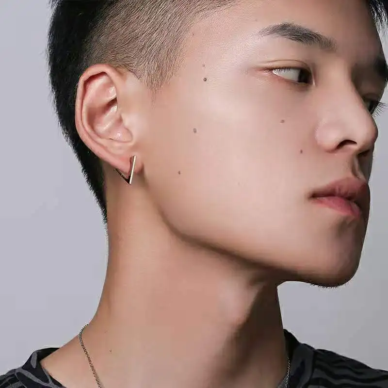 1 Fashion Stud Earrings Fashion Earrings Metal Earrings Gothic Triangle Earrings Unisex Punk Rock copper Men Women Ear Stud Earrings Pierced Push-Back Ear Plug Buckle jewelry