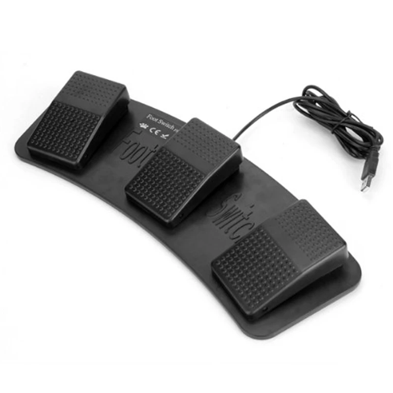  Fs3-P Usb Triple Foot Switch Pedal Control Keyboard Mouse 3 Pedals Simulate Any Key On Keyboard Com