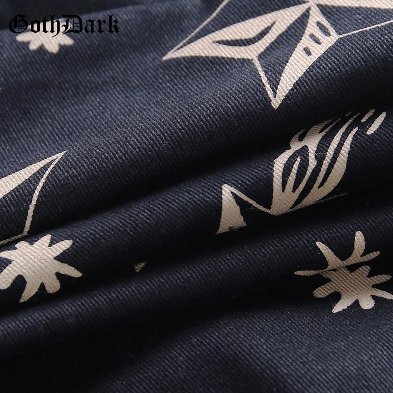 Готическое пальто с темным эстетическим принтом Harajuku Vintafe готическое Женское пальто осень зима Buttuon Женская куртка гранж-панк шикарная мода