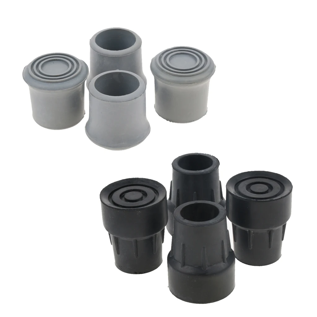 8pcs Rubber Crutch Ferrules Walking Stick Cane Trekking Poles Tips Foot Replacement Cane Tips 2.2 cm / 0.86 inch Inner Diameter 
