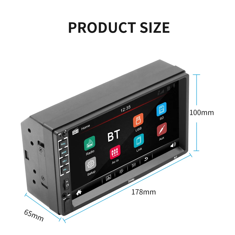 12 В 7 дюймов Автомобильный стерео радио плеер мультимедиа Сенсорный экран автомобиля MP5 плеер Bluetooth AUX аудио плеер с пультом дистанционного управления