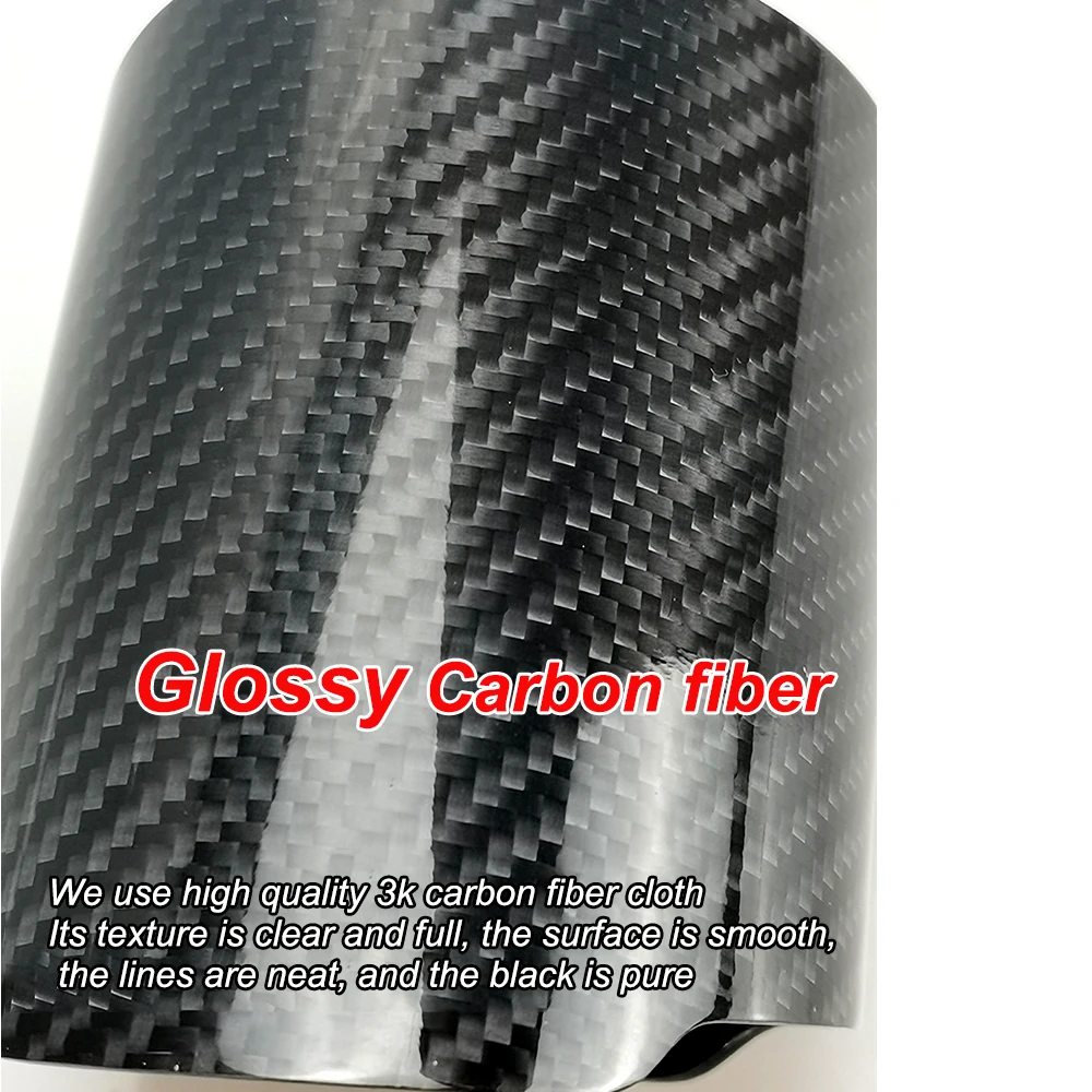 1 Piece Carbon Fiber Exhaust Muffler Tip Cover Car Universal Straight Flange Pipe Case Housing