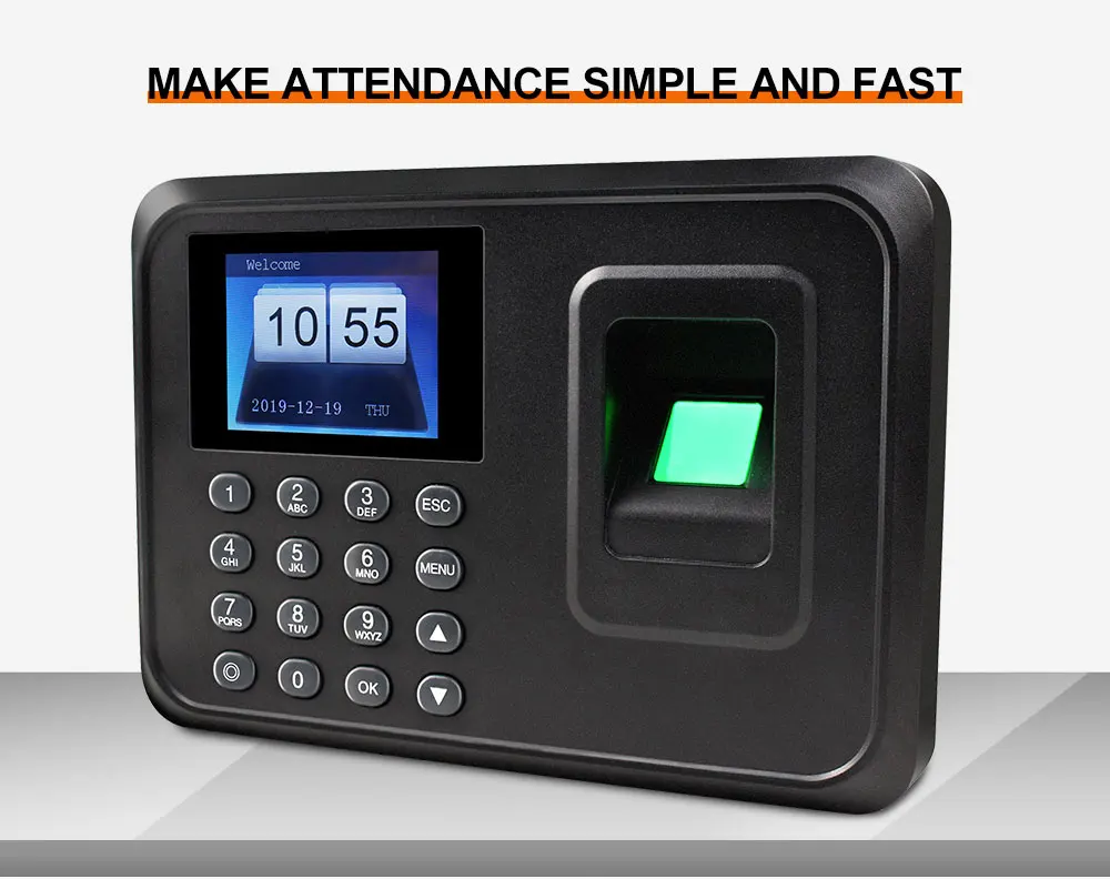Obo Hands Fingerprint Attendance Machine Lcd Display Usb Biometric Dc 5v 1a Time Clock Recorder Employee Checking In Reader A6 Biometrics Home Security Surveillance Rayvoltbike 