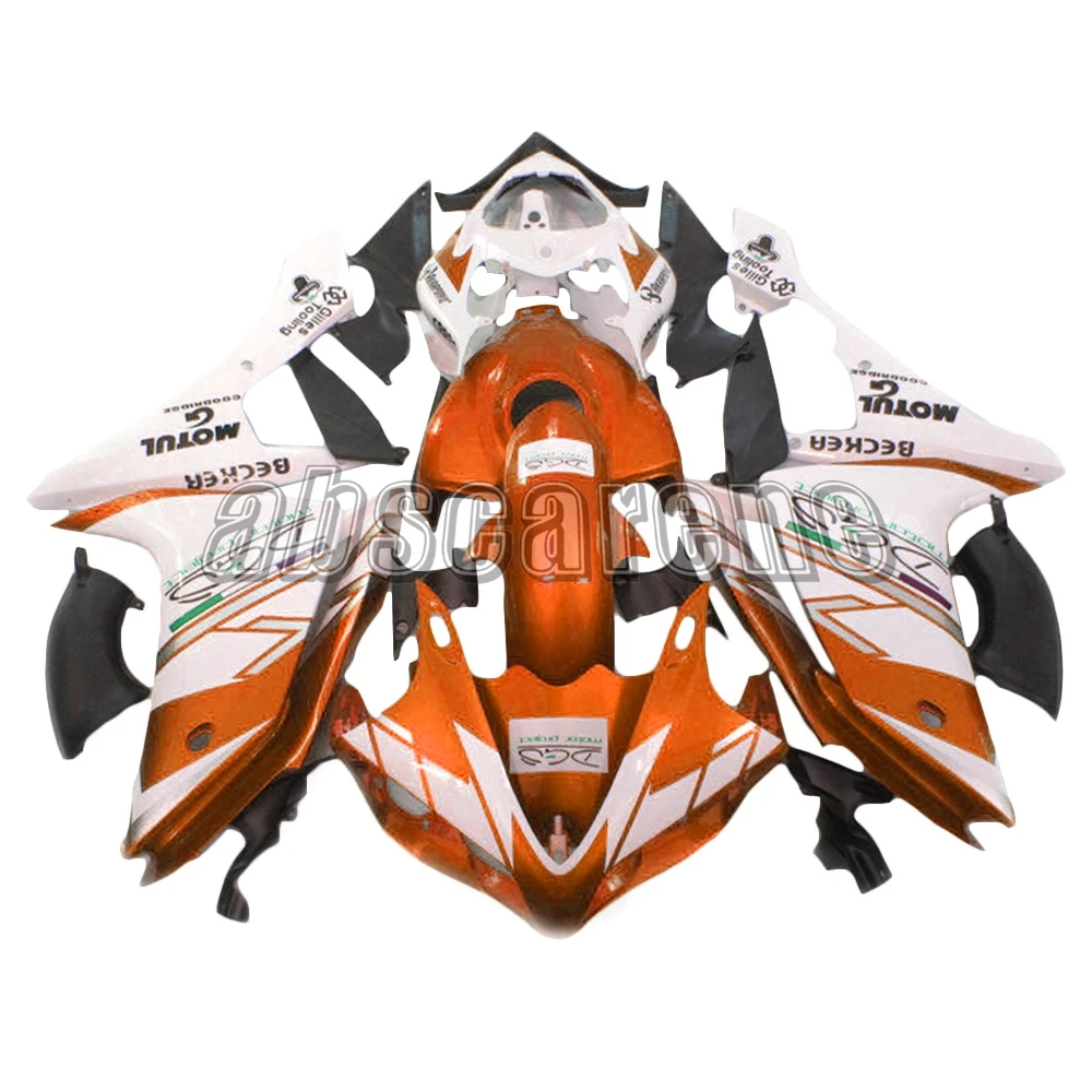 Полный комплект обтекателей для мотоцикла Yamaha YZF1000 R1 2007 2008 YZF R1 08 ABS пластик впрыска кузова-глянец оранжевый жемчуг Белый