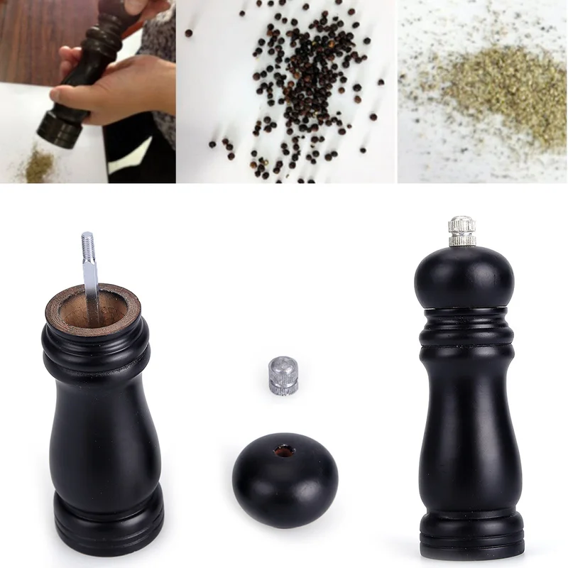 

Kitchen Tools Pepper Grinder Classical Wooden Pepper Spice Salt Mill Grinder Muller Tool Hand Movement Manual Pepper Mills