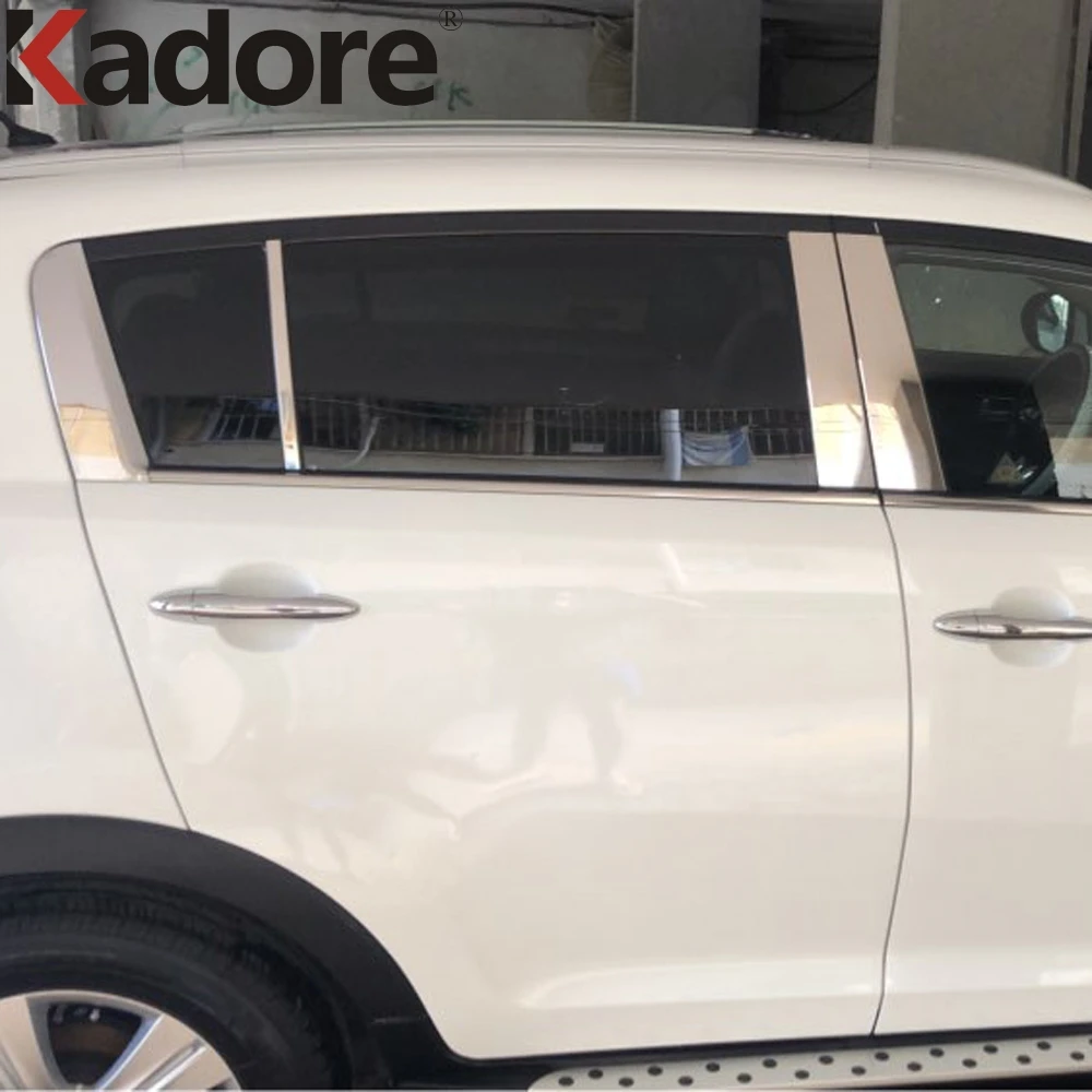 For Kia Sportage R 2010 2011 2012 02013 2014 Stainless Steel Window Center Pillar Cover Trim B+C Strip Car Styling Accessories | Автомобили