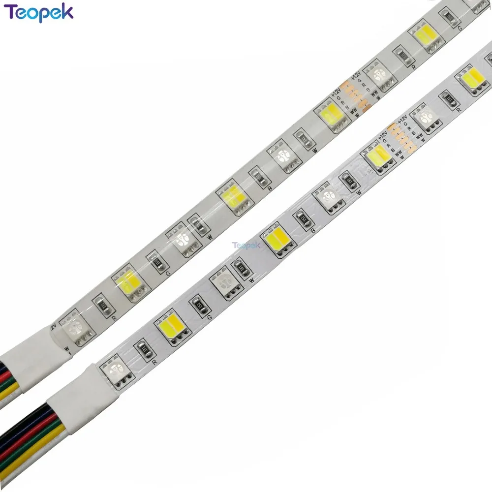 cheap 5050 SMD RGB+CCT LED Strip Light 60LEDs m RGBW Full Colour Temperature adjustable LED Strip RGB CCT 12V 24V 10mm PCB 5m lot