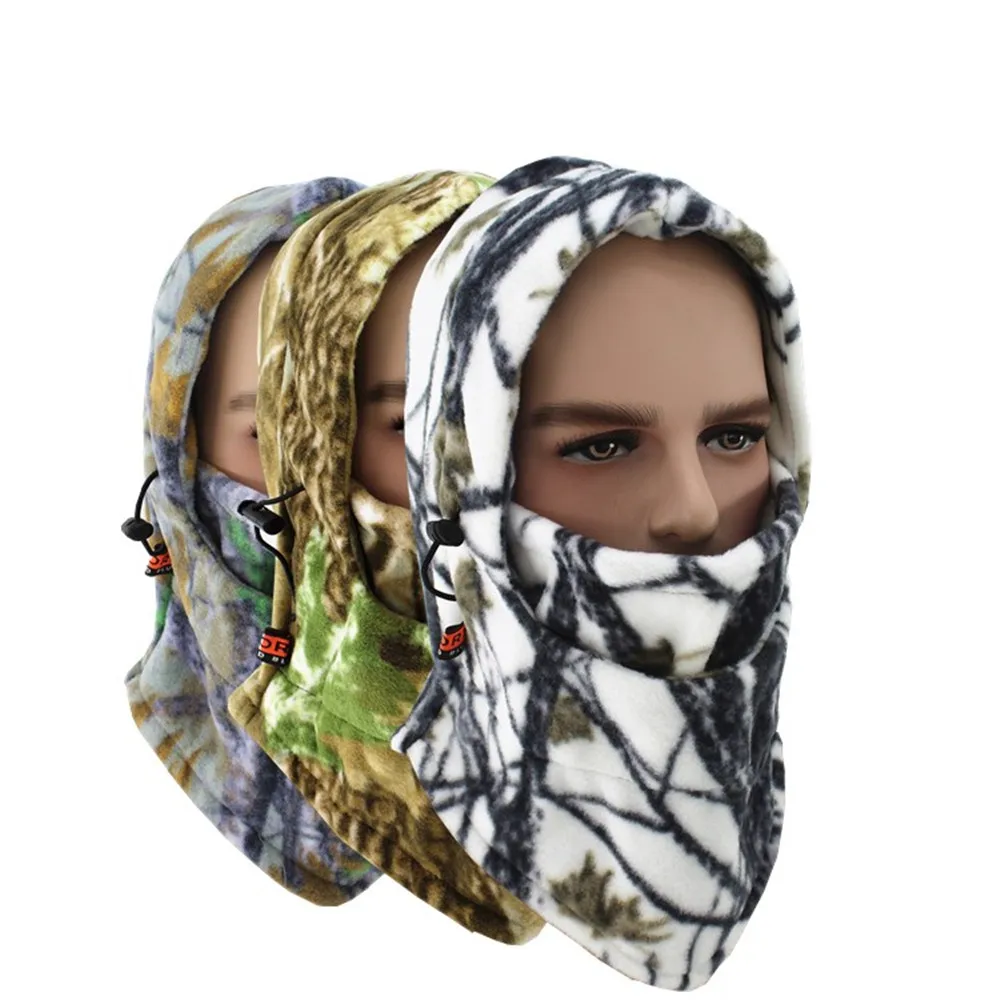 

4 Colors Camo Winter Thermal Balaclava Caps Bionic Hunting Winter Caps Hat Fleece Camo Face Mask Neck Full Warm Hunting Clothes Motorcycle Bicycle Face Mask