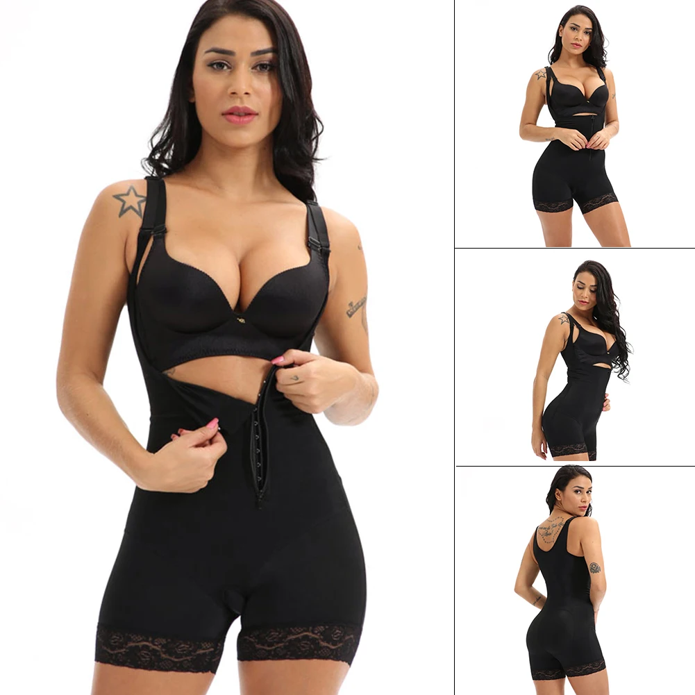 Women Seamless Figure Corrective Postpartum Body Shaper Waist Trainer Recovery Fitness Zipper Solid Sexy Slim High Waist