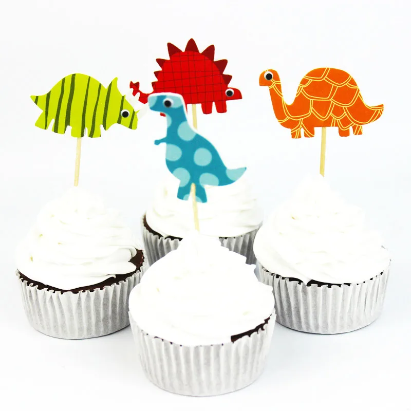 24 шт. топперы для торта динозавра Юрского периода|Товары украшения тортов| |