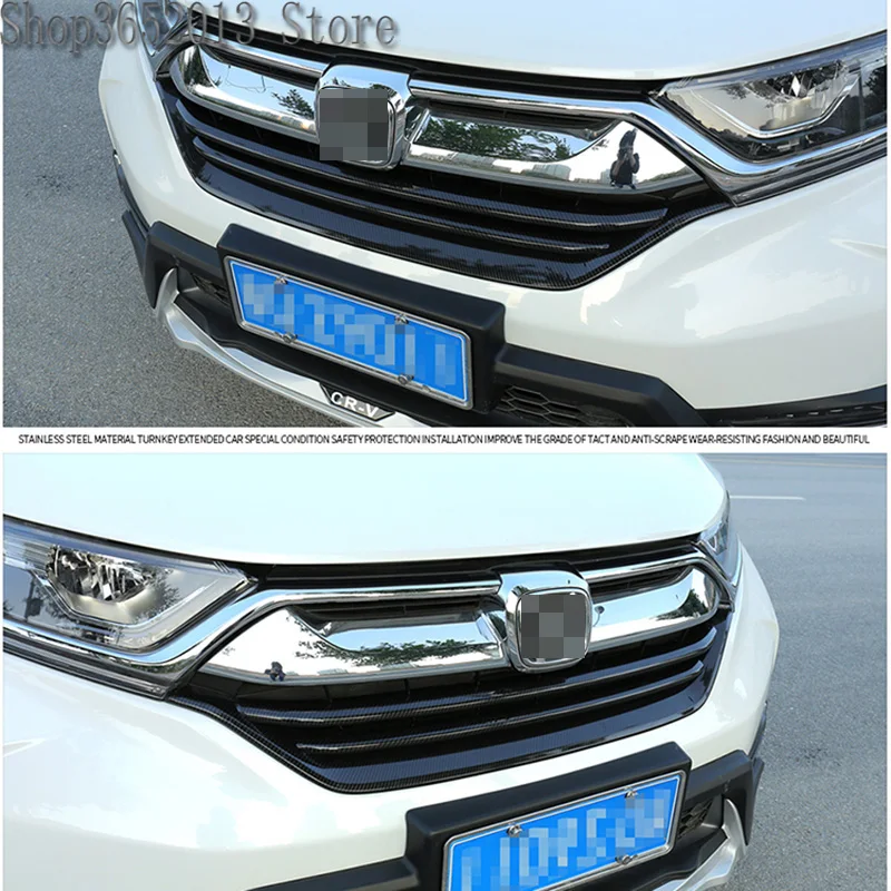 3 шт. для Honda CRV CR-V- ABS Хром Передняя Нижняя Центральная решетчатый Каркас Крышка отделка автомобиля Стайлинг