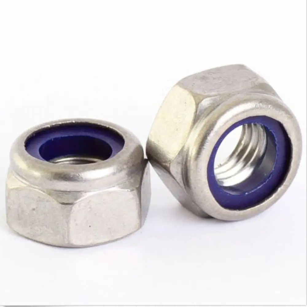 M12 12mm Hexagon Nyloc Nylon Insert Lock Nuts A2 Stainless Steel Type T DIN 985 
