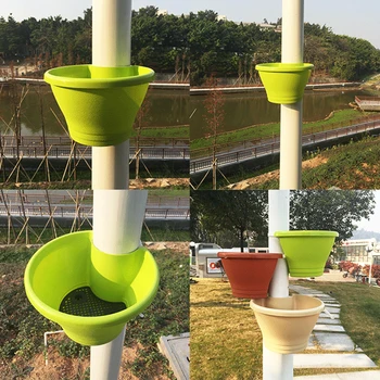 

Gutter Downspout Flowerpot Holder Plant Hanger Flower Basket Balcony Garden Planter Nursery Pots Garden Supplies