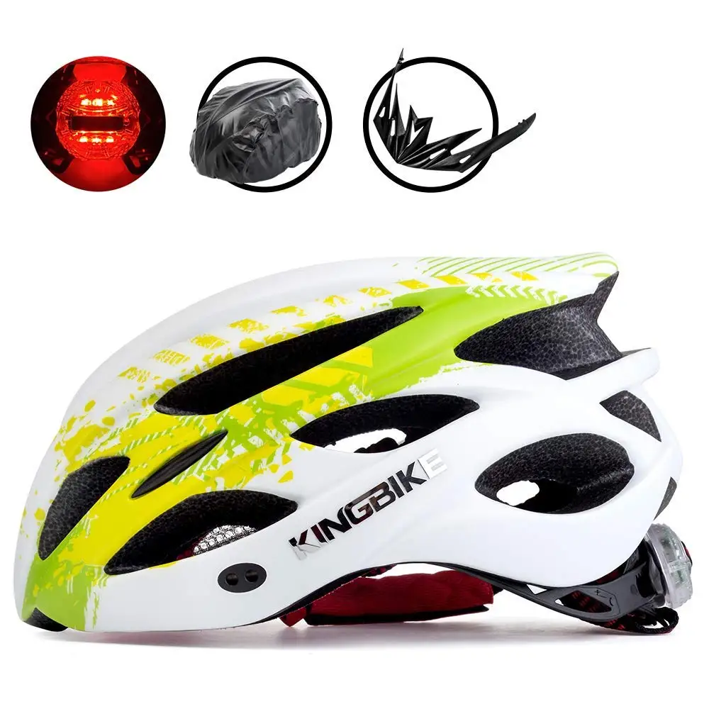 KINGBIKE Green Bike Cycling Helmet Ultralight Bicycle Helmet CPSC&Ce Detachable Visor MTB Bicycle Casco Ciclismo Cycling Helmet