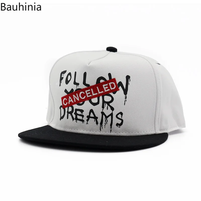 Bauhinia плоские хип-хоп шляпы для мужчин и женщин пары простые шляпы с буквами модные аксессуары