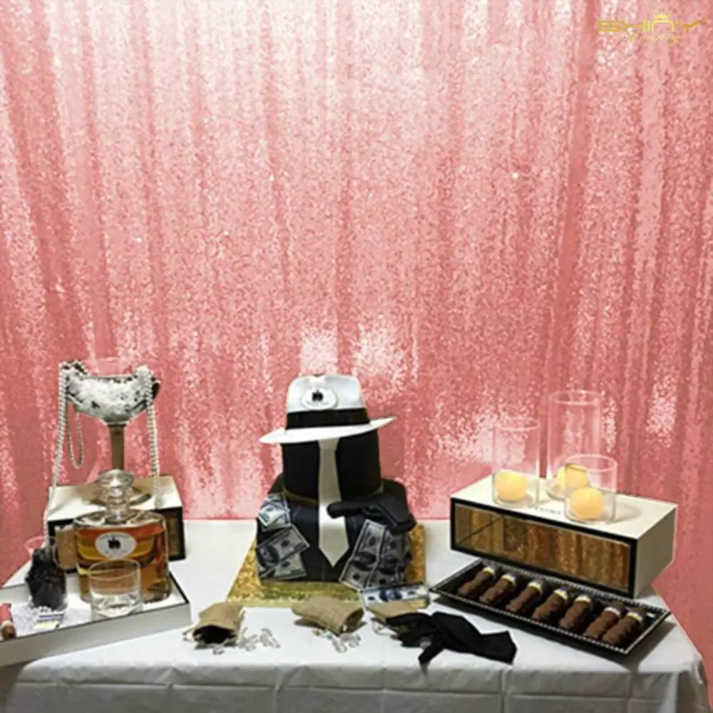 

Pink Wedding Stage Curtain 48x84 Inch Sequin Backdrop Photobooth Background Birthday Wall Decoration For Girls-M190924