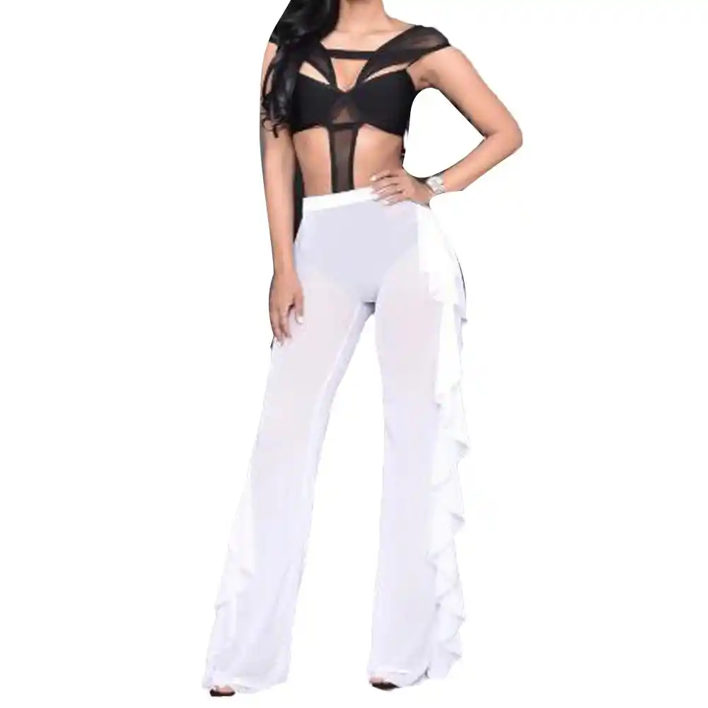 mesh high waisted trousers