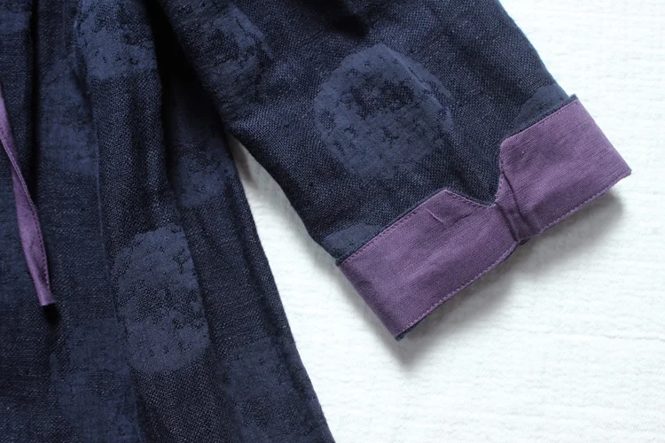 SCUWLINEN женское осенне-зимнее платье винтажное повседневное жаккардовое длинное льняное Хлопковое платье с завязками свободный халат Vestidos S973