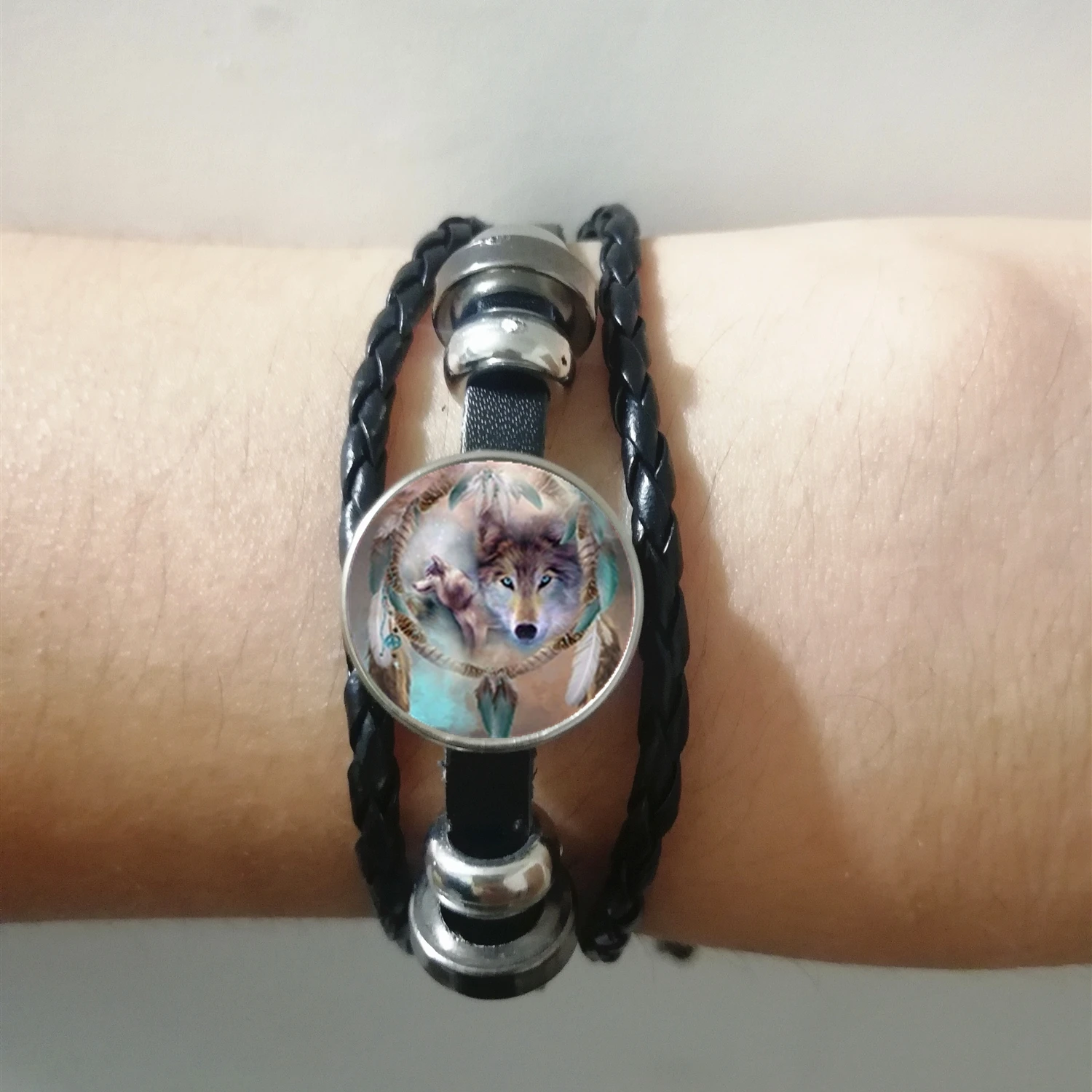 2019 Новый Модный популярный Ловец снов Волчья веревка кожаный плетеный браслет на