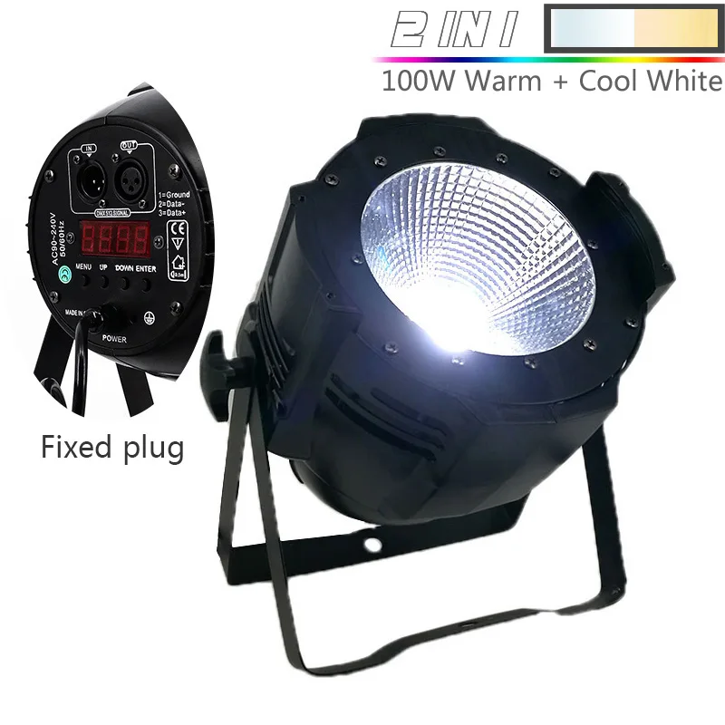 Cool and Warm White SHEHDS Lighting Design 4IN1 RGBW LED Par COB 100W With Barn Door Aluminium Case Stage Lighting with 100W COB 4IN1 RGBW/5IN1/6IN1 - Цвет: Cool and Warm White