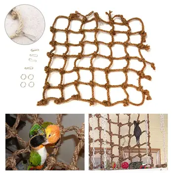 

Parrot Climbing Net Pet Climbing Net Hemp Rope Macaw Hammock Swing Ladder Cage Bird Climbing Net Delicate