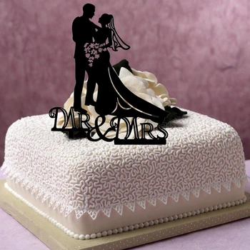 

Personalized Romantic Weddign Mr Mrs Bride Groom Acrylic Insert Card Anniversary Party Decor Cake Toppers Dessert Card