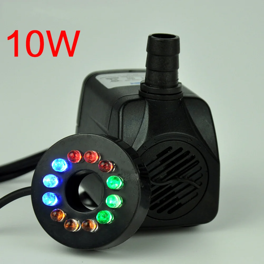 10W Powerful Submersible Water Pump with LED Light Adjustable Water Flow for Fountains Ponds
