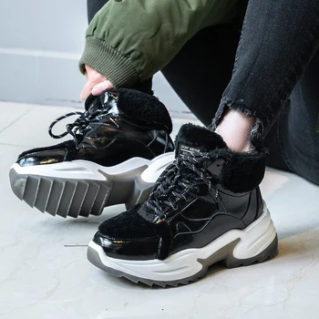 

JOUIR TALONS On Sale Brand Design 2020 Warm Winter trainers Vulcanize Shoes Woman Lace Up Add Fur Sneakers Women Shoes
